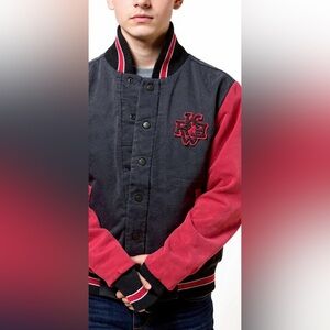KR3W Black and Red Bomber Jacket